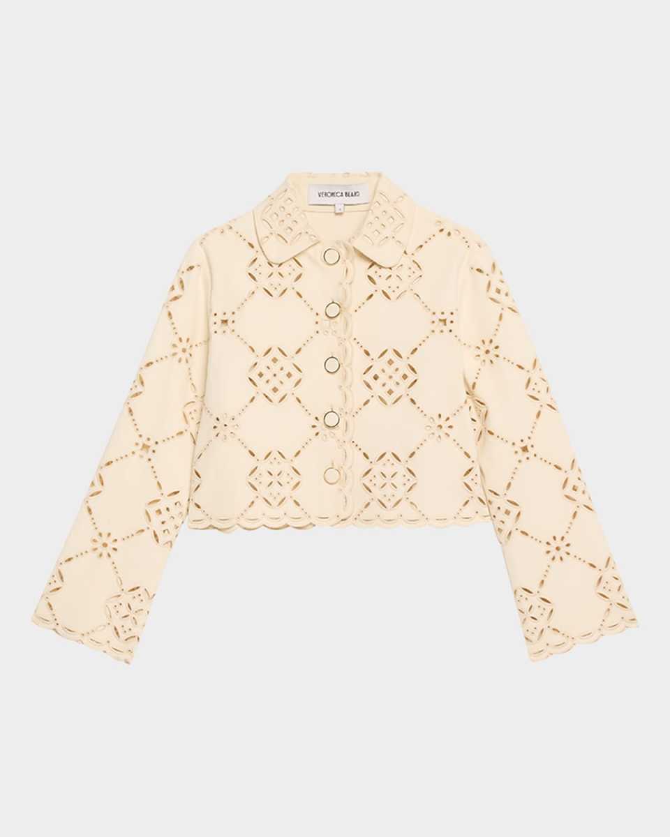 Adelaide Scalloped Eyelet-Embroidered Jacket